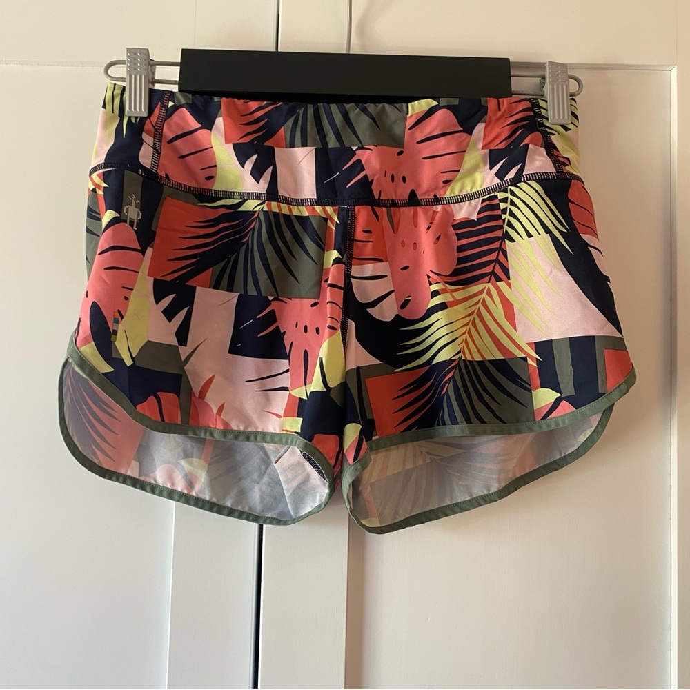 Smartwool Women’s Running Shorts,Size XS, Tropical Coral Print, Merino-Lined